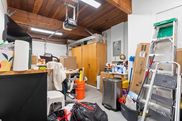Garage cleanout job — shelving and storage clutter