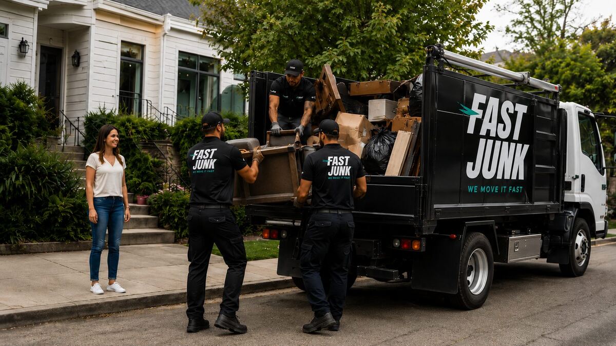 Fast Junk Removal crew loading truck